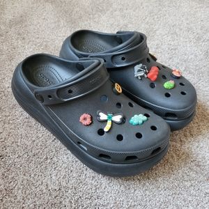 Platform Crocs with jibbitz/ shoe charms